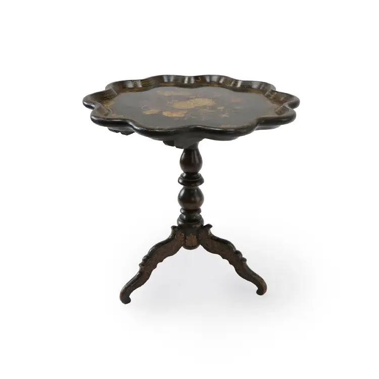 19TH CENTURY FRENCH EBONISED TILT TOP GUERIDON