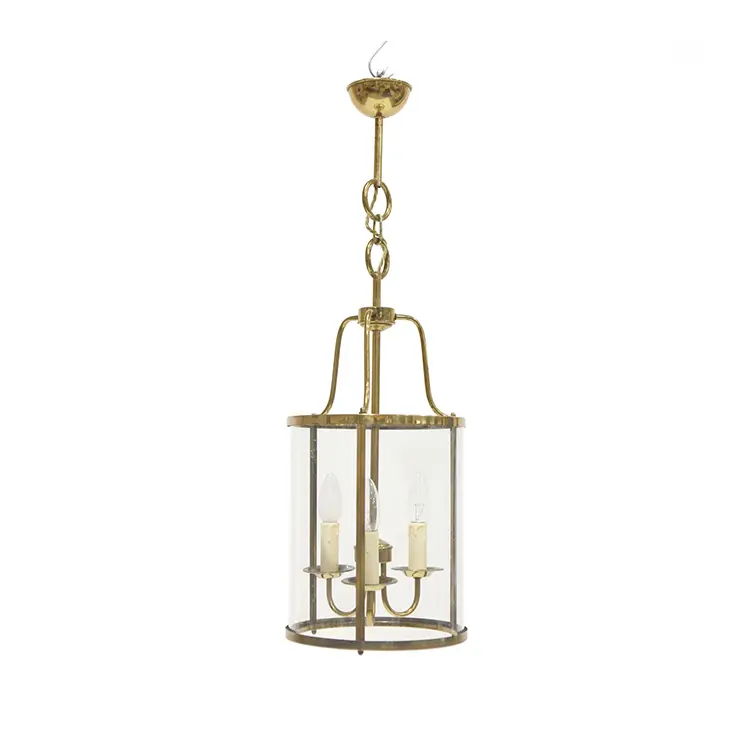 EARLY 20TH CENTURY BRASS HANGING LANTERN