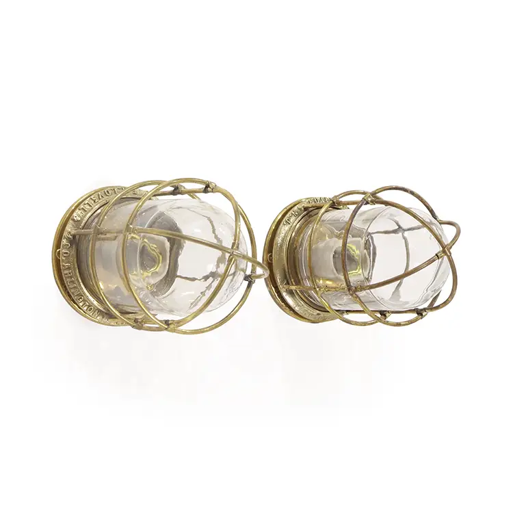 PAIR OF MARINE BULKHEAD WALL LIGHTS