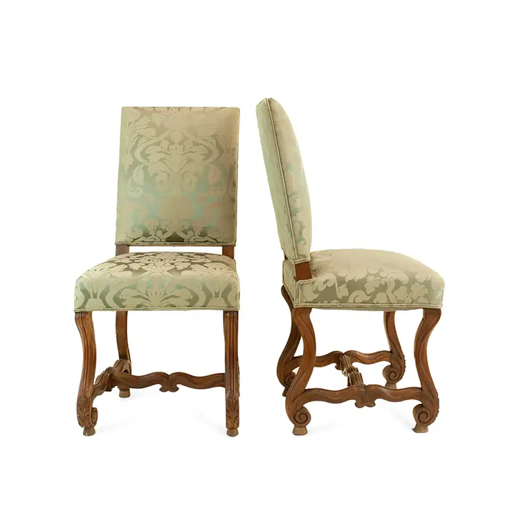 PAIR OF DE GOURNAY MADE DINING CHAIRS