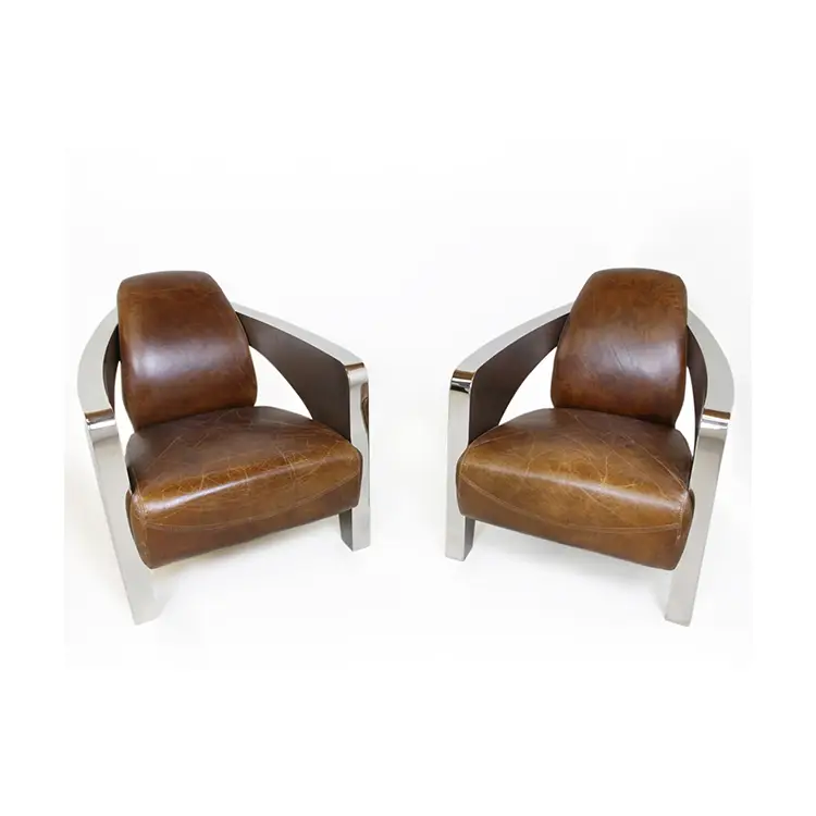 PAIR OF ART DECO AVIATOR CLUB CHAIRS
