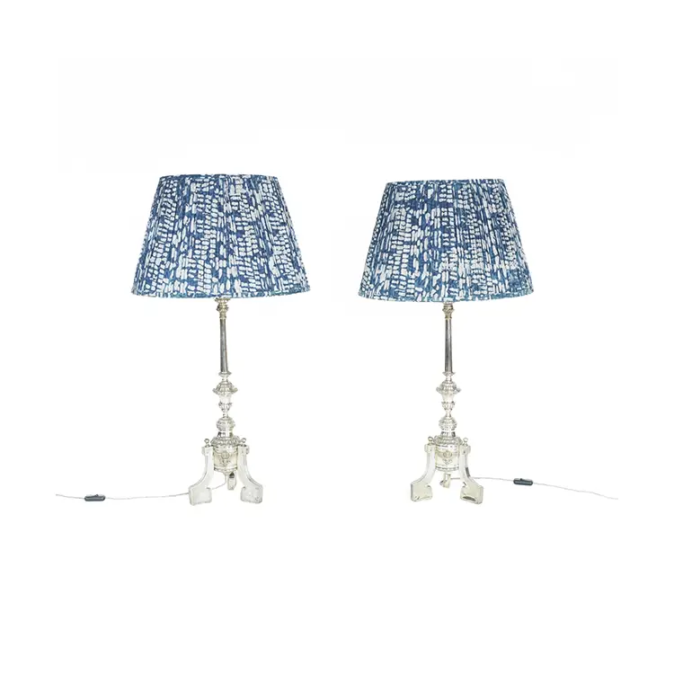 PAIR OF BAVARIAN METAL TABLE LAMPS