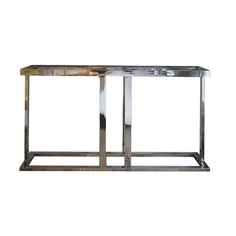 GLASS AND CHROME CONSOLE TABLE