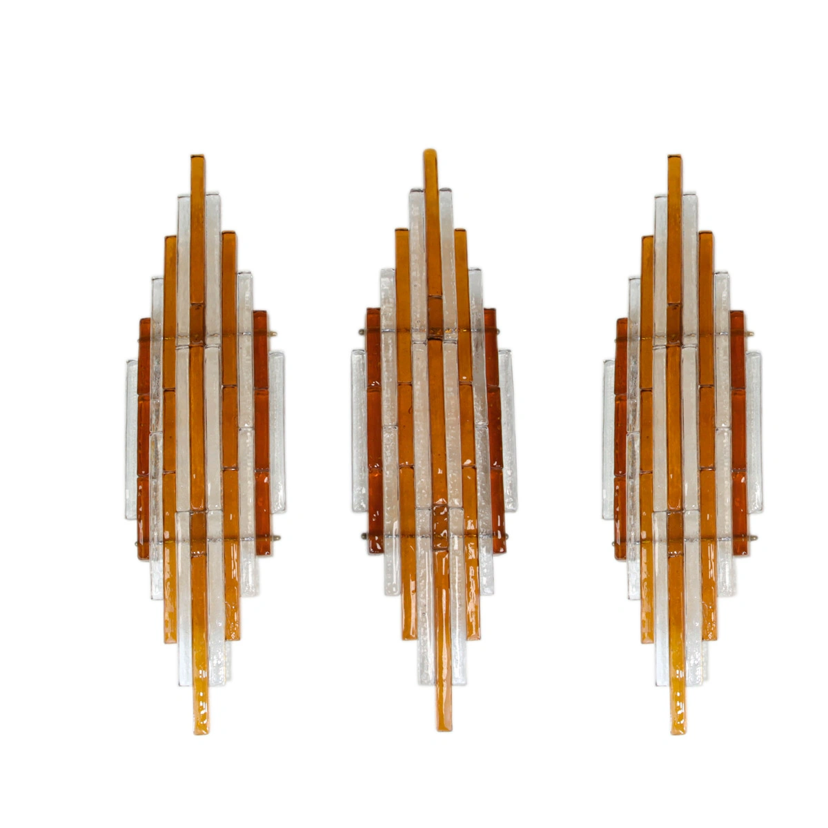 SET OF THREE POLIARTE MURANO WALL LIGHTS