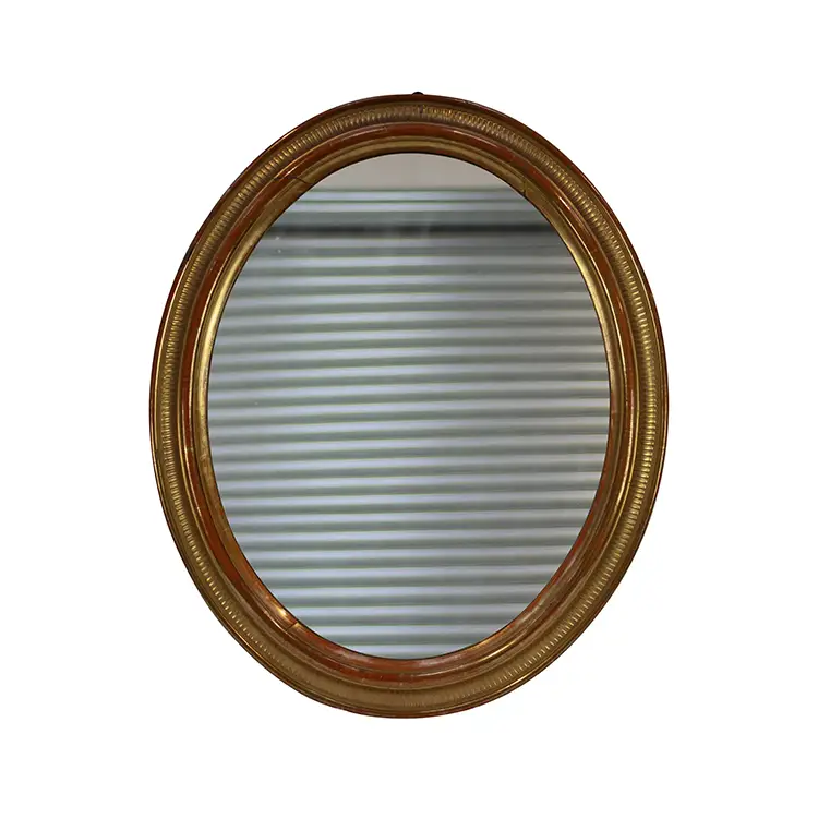 SET OF THREE 19TH CENTURY OVAL GILTWOOD MIRRORS