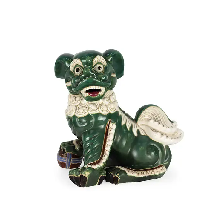 19TH CENTURY INVETRIATA TERRACOTTA FOO DOG