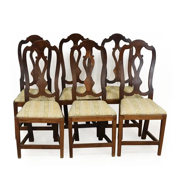 SET OF SIX 19TH CENTURY SPANISH DINING CHAIRS
