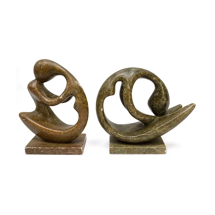 PAIR OF STONE SCULPTURES 