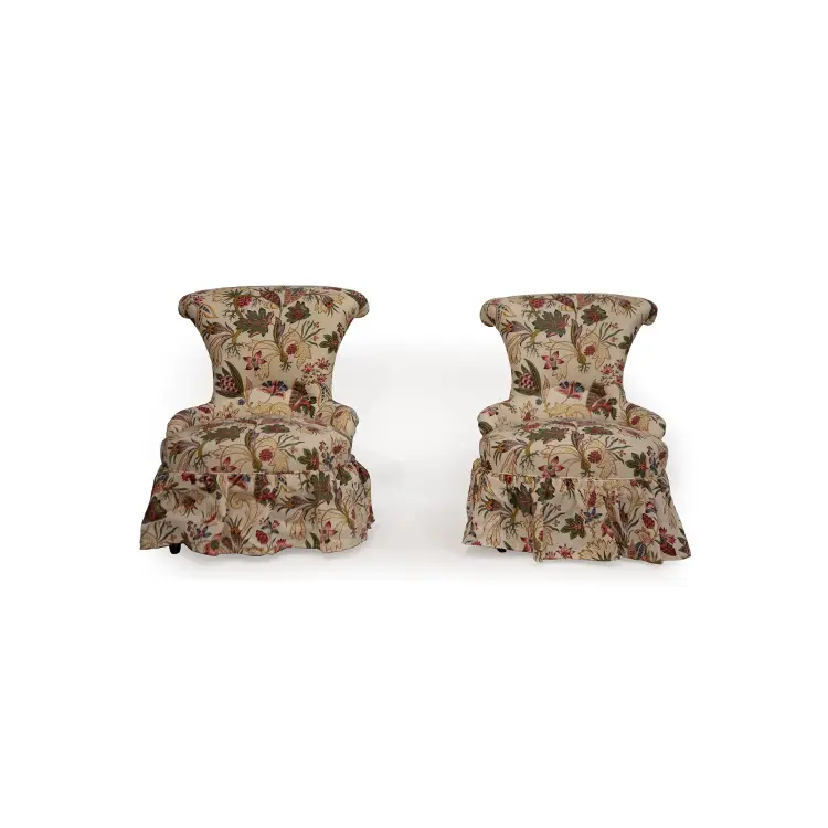 PAIR OF 19TH CENTURY SLIPPER CHAIRS
