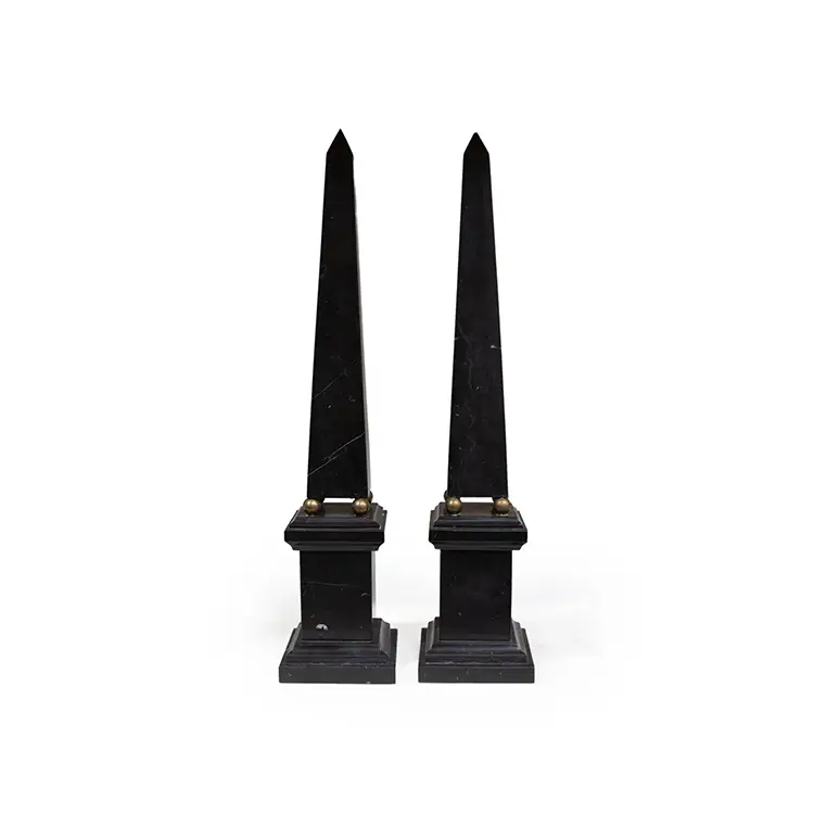 PAIR OF 19TH CENTURY MARBLE OBELISKS