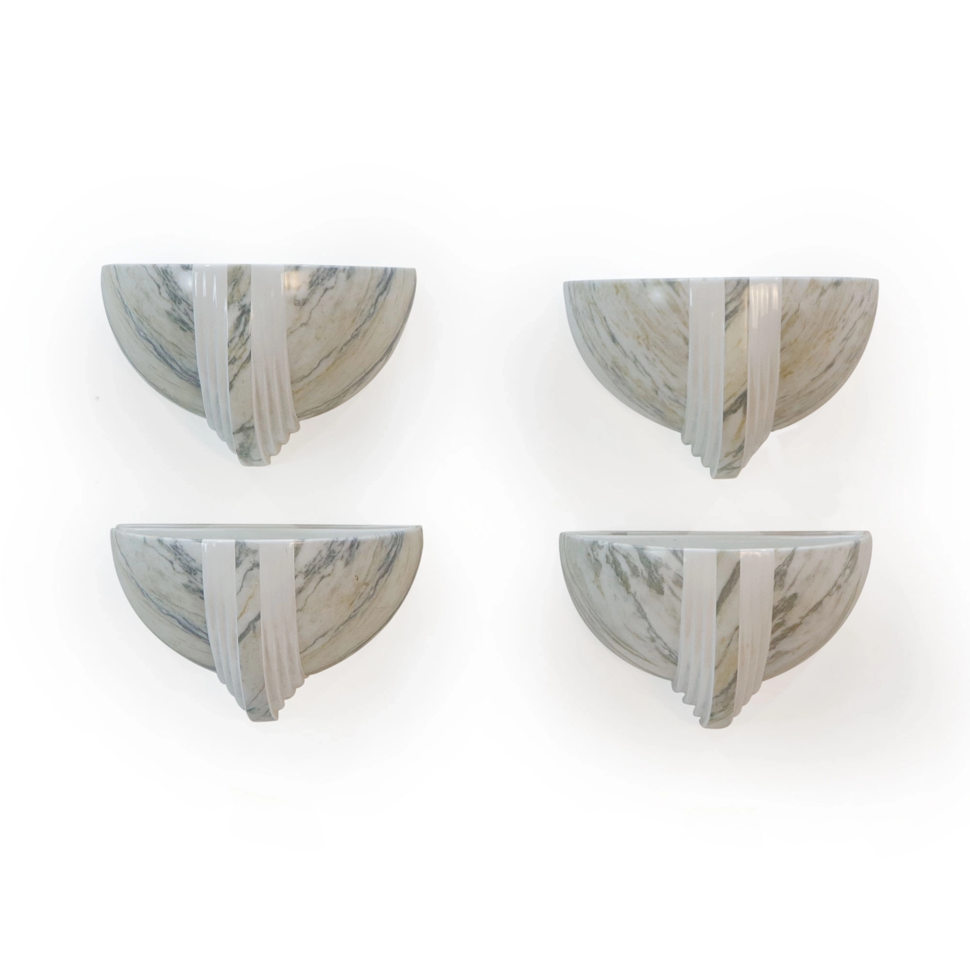 SET OF FOUR ART DECO WALL LIGHTS 